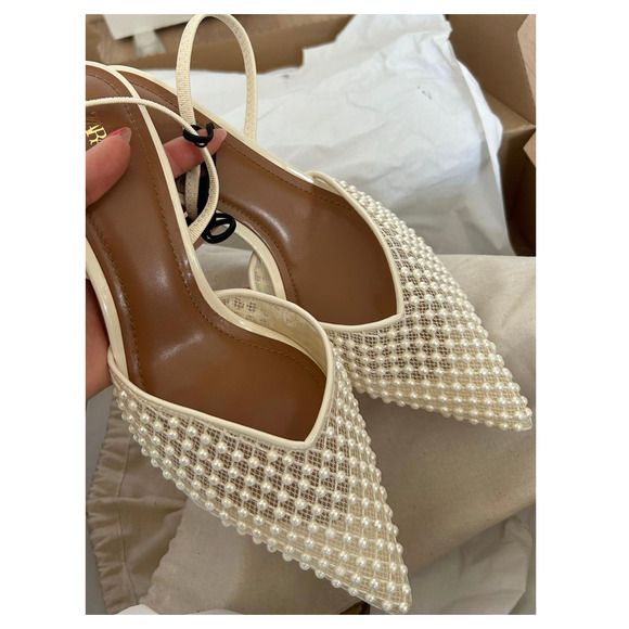 ZARA Blogger Fave!!! Embellished Slingbacks NWT 🤍 - Picture 11 of 16